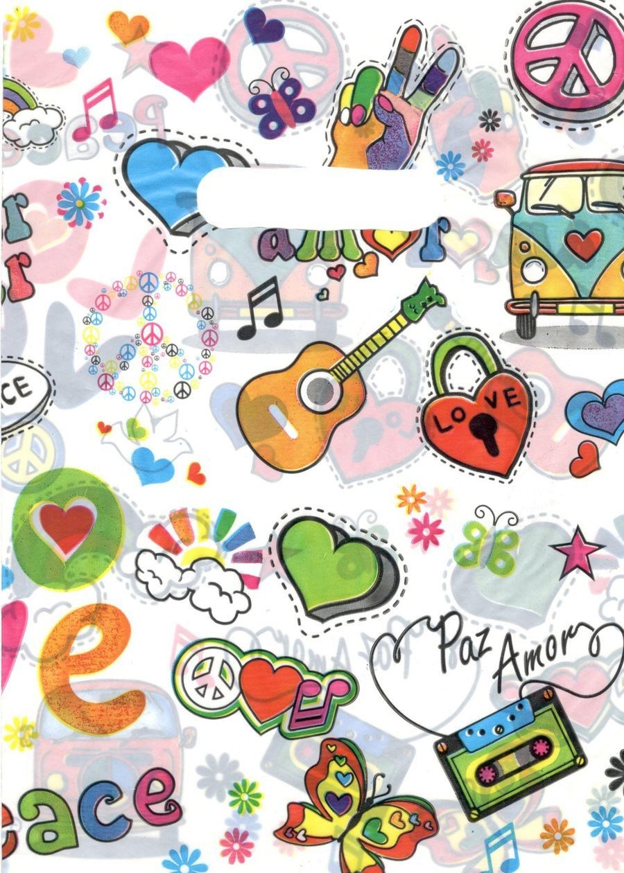 Bolsa riñón estampada Amor y Paz