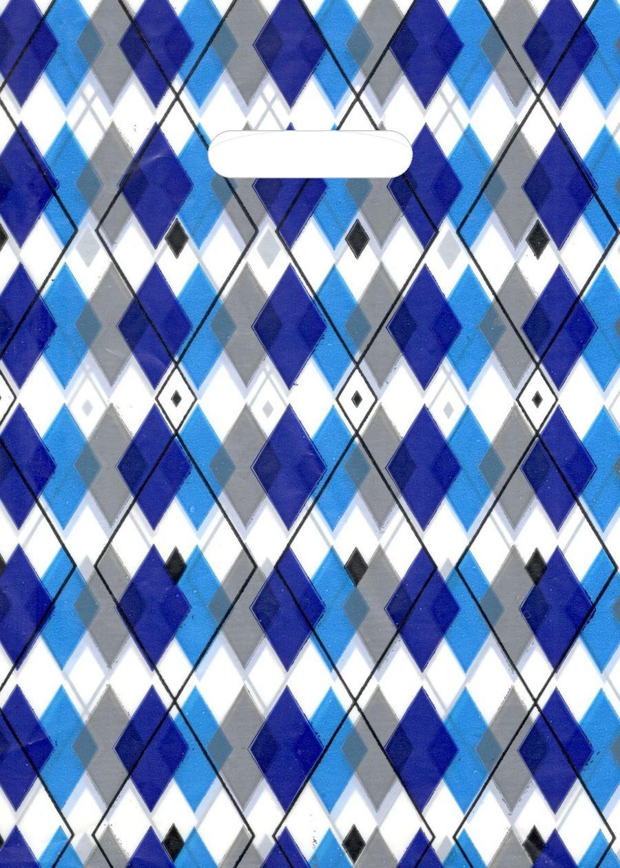 Bolsa riñón estampada Rombos Azul