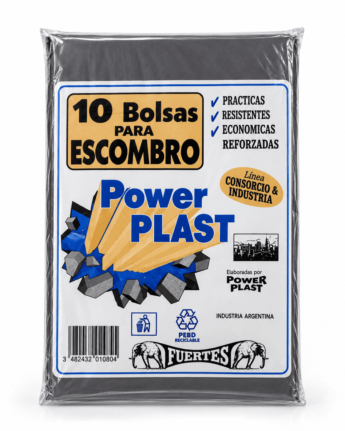 Bolsa negra para escombro, línea de bolsas plásticas mayoristas