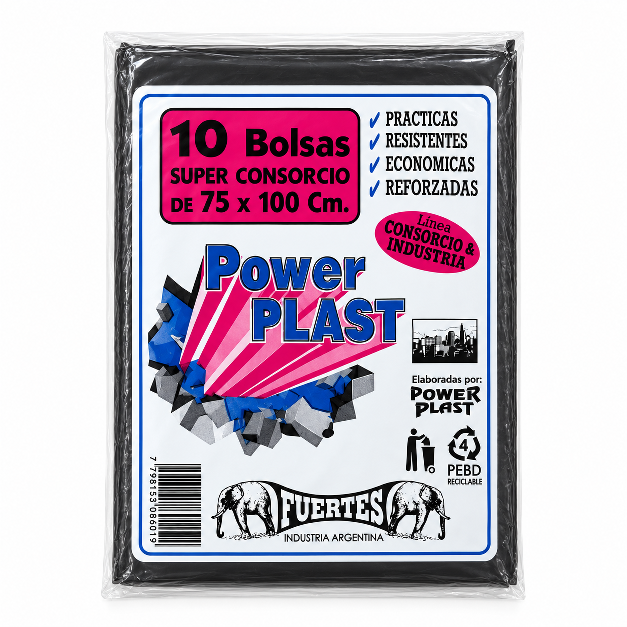 Empaque de bolsas negras super consorcio 75×100 cm